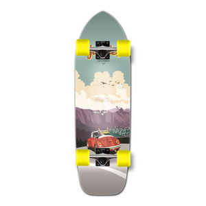 Yocaher Old School Longboard Complete - VW Beetle Series - Red Yocaher Old School Longboard Complete - VW Beetle Series - Red