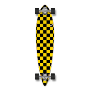Yocaher Pintail Longboard Complete - Checker Yellow Yocaher Pintail Longboard Complete - Checker Yellow