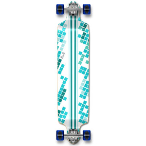 Yocaher Drop Down Longboard Complete - White Digital Wave Yocaher Drop Down Longboard Complete - White Digital Wave