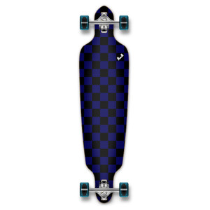 Yocaher Drop Through Longboard Complete - Checker Blue Yocaher Drop Through Longboard Complete - Checker Blue