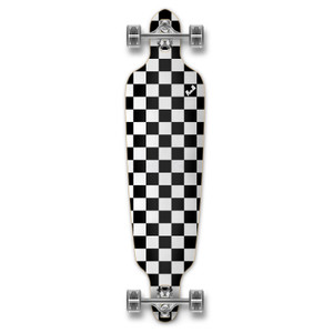 Yocaher Drop Through Longboard Complete - Checker Silver Yocaher Drop Through Longboard Complete - Checker Silver