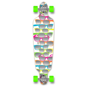 Yocaher Drop Through Longboard Complete - Shades White Yocaher Drop Through Longboard Complete - Shades White