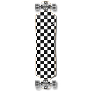 Yocaher Lowrider Longboard Complete - Checker White Yocaher Lowrider Longboard Complete - Checker White