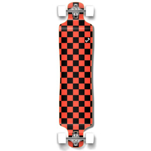 Yocaher Lowrider Longboard Complete - Checker Orange Yocaher Lowrider Longboard Complete - Checker Orange