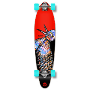 Yocaher Kicktail Longboard Complete - The Bird Red Yocaher Kicktail Longboard Complete - The Bird Red
