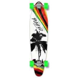 Yocaher Kicktail Longboard Complete - Palm City Rasta Yocaher Kicktail Longboard Complete - Palm City Rasta