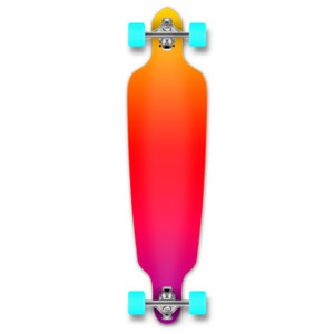 Yocaher Drop Through Longboard Complete - Gradient Pink Yocaher Drop Through Longboard Complete - Gradient Pink
