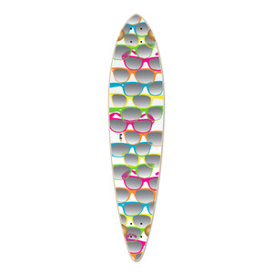 Yocaher Pintail Longboard Deck - Shades White Yocaher Pintail Longboard Deck - Shades White