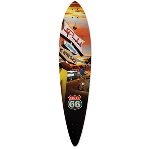 Yocaher Pintail Longboard Deck - Route 66 Series - Diner Yocaher Pintail Longboard Deck - Route 66 Series - Diner