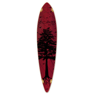 Yocaher Pintail Longboard Deck - In the Pines : Red Yocaher Pintail Longboard Deck - In the Pines : Red
