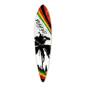 Yocaher Pintail Longboard Deck - Palm City Rasta Yocaher Pintail Longboard Deck - Palm City Rasta