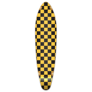 Yocaher Kicktail Longboard Deck - Checker Yellow Yocaher Kicktail Longboard Deck - Checker Yellow