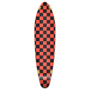 Yocaher Kicktail Longboard Deck - Checker Orange Yocaher Kicktail Longboard Deck - Checker Orange