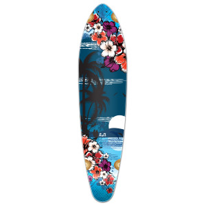 Yocaher Kicktail Longboard Deck - Tropical Night Yocaher Kicktail Longboard Deck - Tropical Night