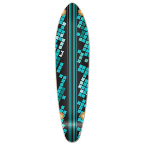 Yocaher Kicktail Longboard Deck - Black Digital Wave Yocaher Kicktail Longboard Deck - Black Digital Wave
