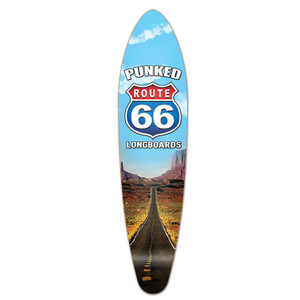Yocaher Kicktail Longboard Deck - Route 66 Series - The Run Yocaher Kicktail Longboard Deck - Route 66 Series - The Run