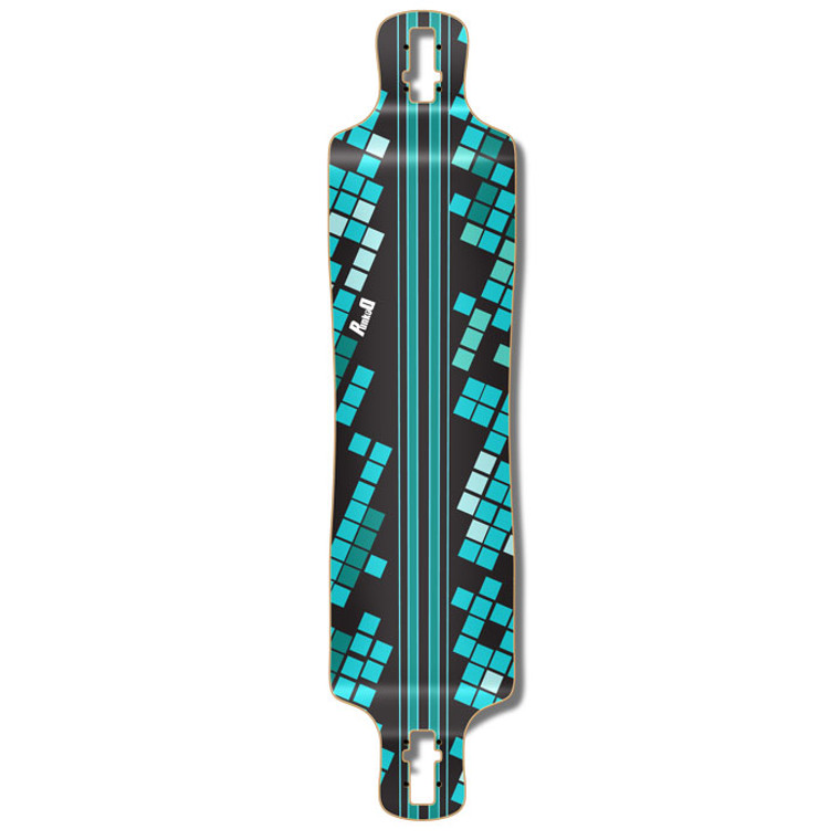 Yocaher Lowrider Longboard Deck - Black Digital Wave