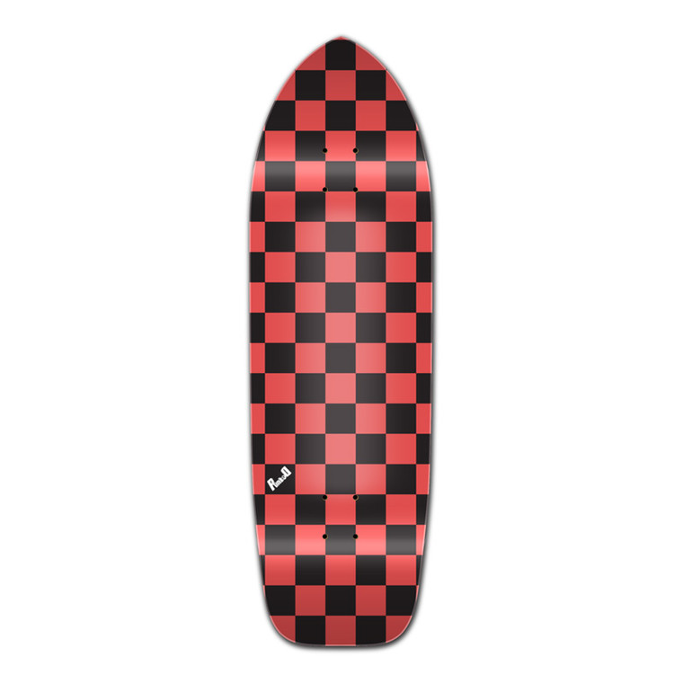 Yocaher Old School Longboard Deck - Checker Orange