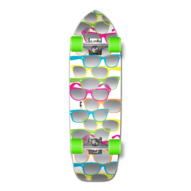 Yocaher Old School Longboard Complete - Shades White