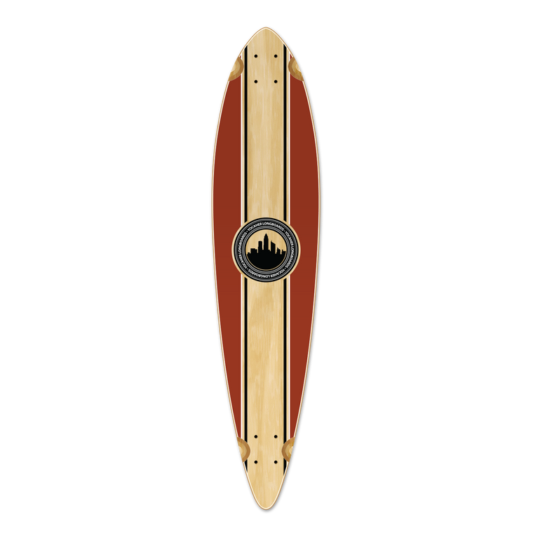 Yocaher Pintail Longboard Deck - Crest Burgundy