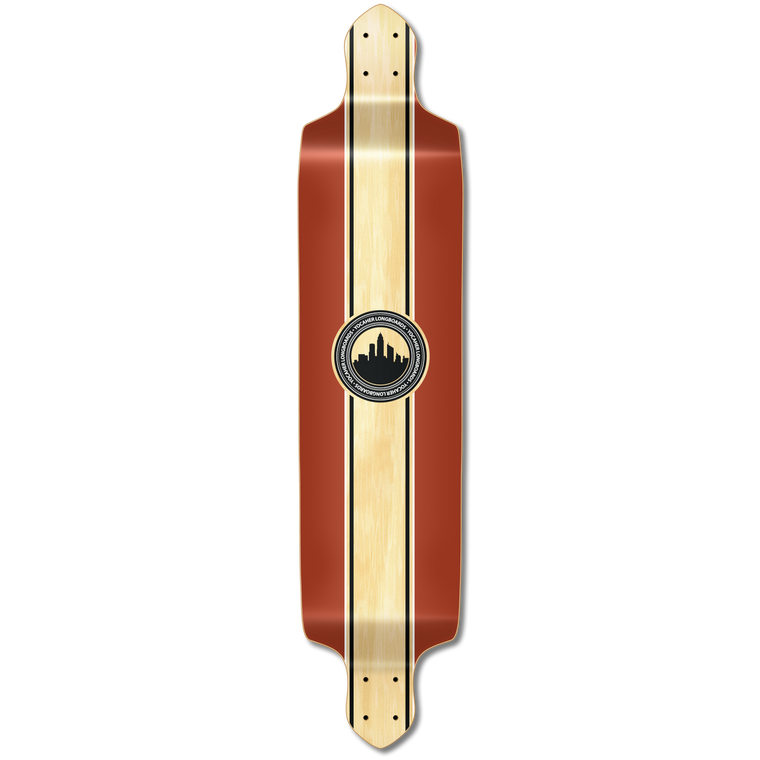 Yocaher Drop Down Longboard Deck - Crest Burgundy