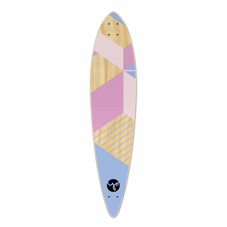 Yocaher Pintail Longboard Deck - Geometric Series - Purple