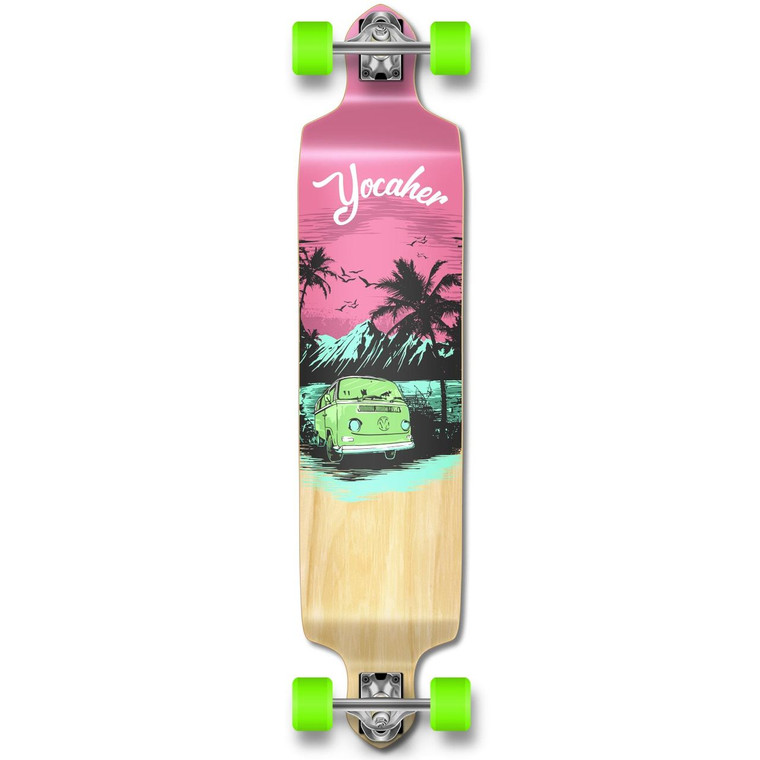 Yocaher Drop Down Longboard Complete - VW Series - Pink N' Mint