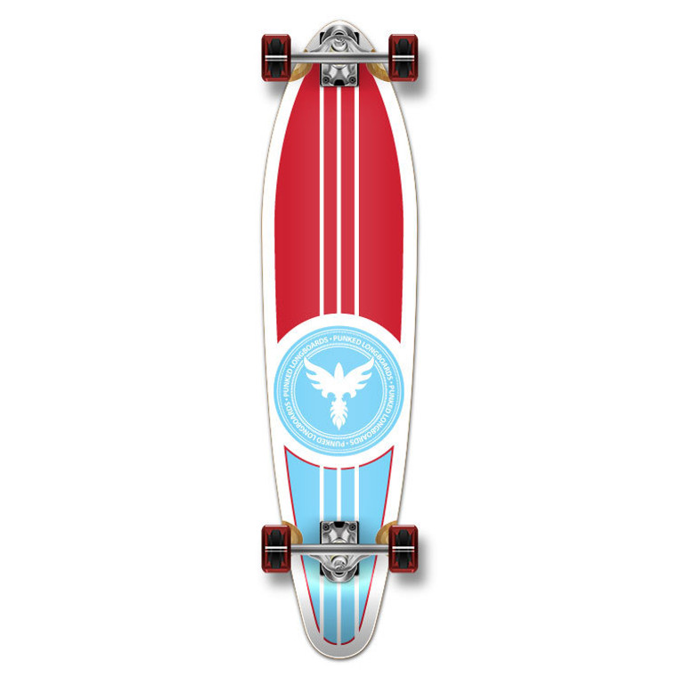 Yocaher Kicktail Longboard Complete - Patriot