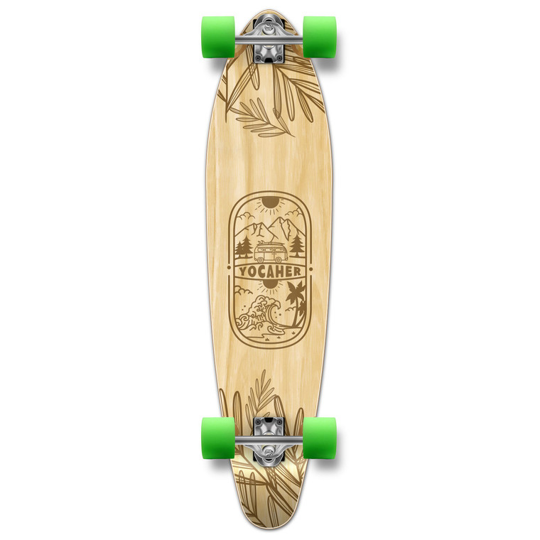 Yocaher Kicktail Longboard Complete - Adventure Natural