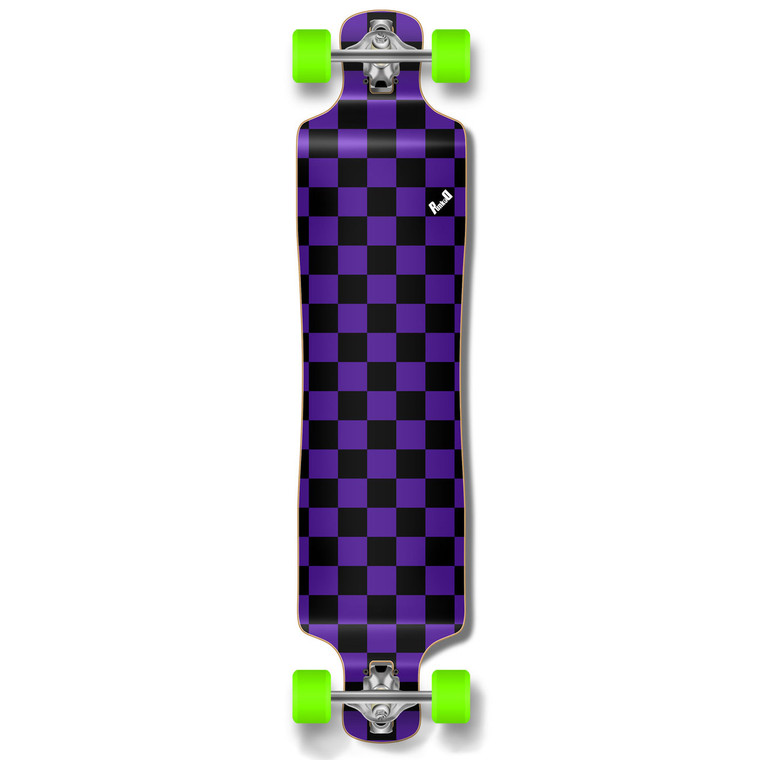 Yocaher Lowrider Longboard Complete - Checker Purple