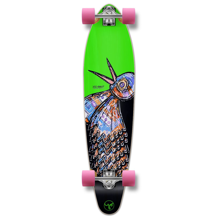 Yocaher Kicktail Longboard Complete - The Bird Green