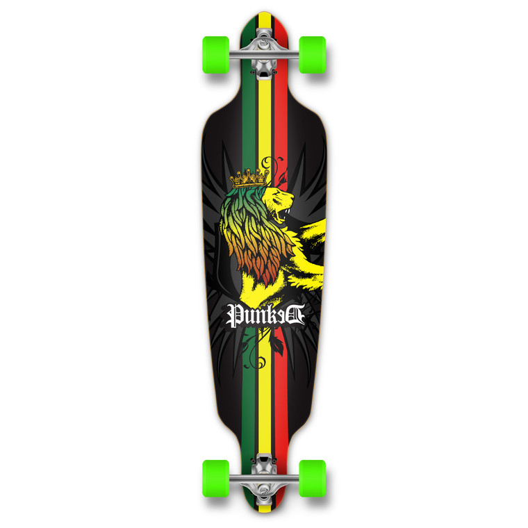 Yocaher Drop Through Longboard Complete - In the Pines : Rasta