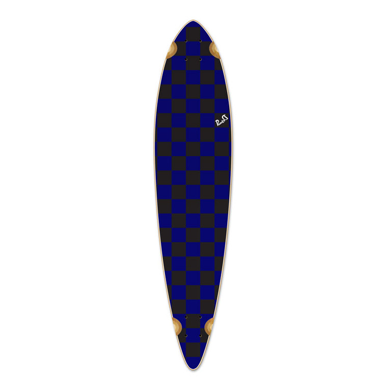 Yocaher Pintail Longboard Deck - Checker Blue