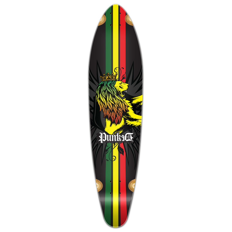 Yocaher Kicktail Longboard Deck - Rasta