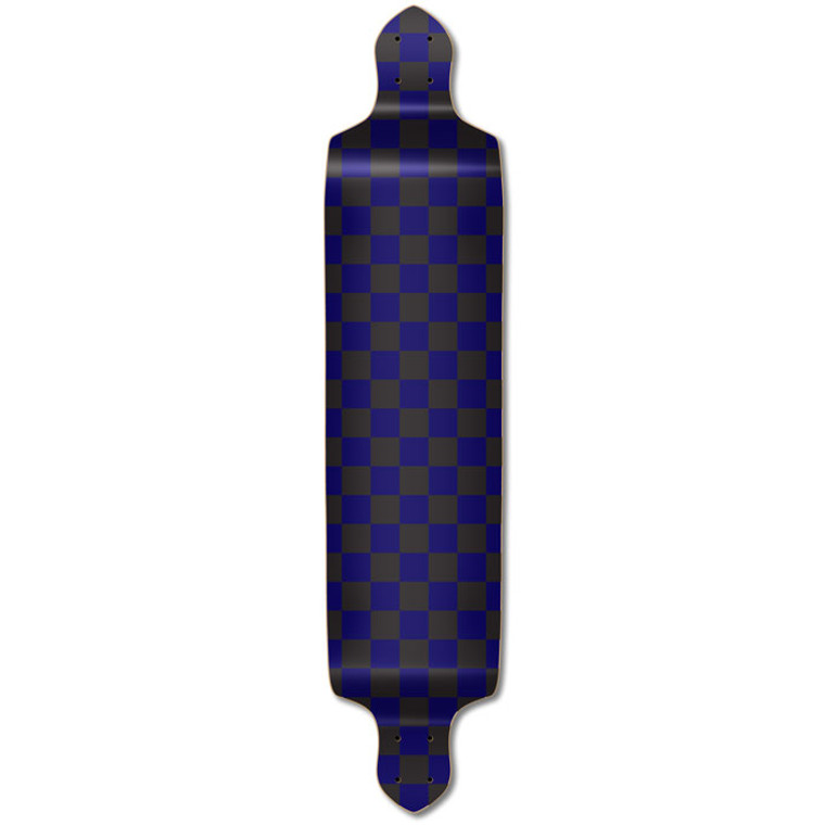 Yocaher Drop Down Longboard Deck - Checker Blue