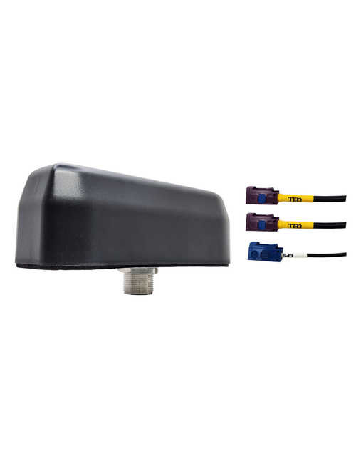 AntennaGear M930F Low-Profile Enterprise Series 3-Lead Mobility MIMO 2 x Cellular 4G LTE CBRS 5G / GPS GNSS Bolt Mount Antenna w/15ft Coax Cables - Color Coded FAKRA Connectors