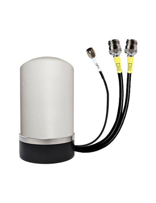 AntennaGear M18M Omni Directional 3-Lead MIMO 2 x Cellular 4G LTE CBRS 5G NR IoT M2M / GPS GNSS Magnetic Mount Antenna w/Coax Cable Kit Options