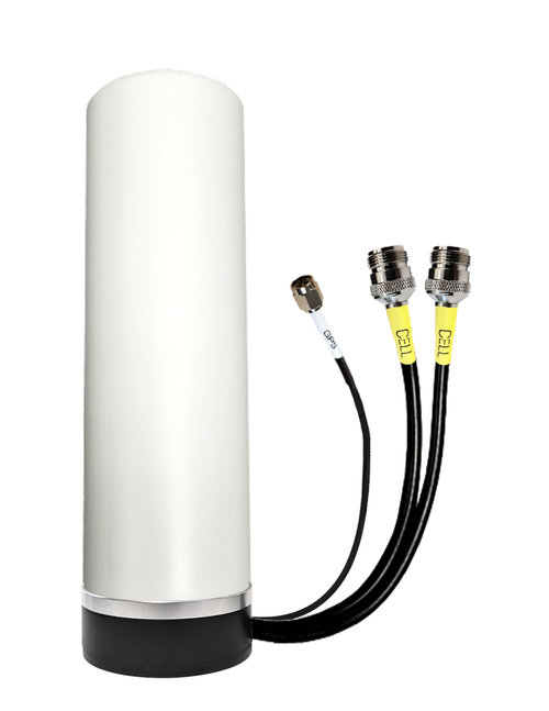 AntennaGear M20M Omni Directional 3-Lead MIMO 2 x Cellular 4G LTE CBRS 5G NR IoT M2M / GPS GNSS Magnetic Mount Antenna w/Coax Cable Kit Options