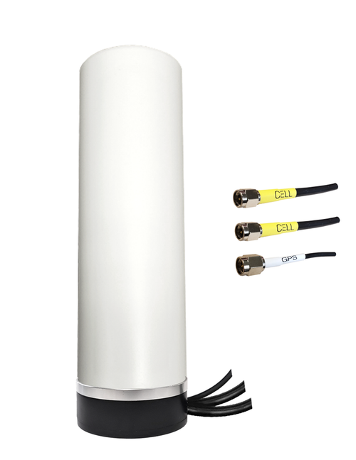 AntennaGear M20M - Omni Directional MIMO Cellular 4G LTE CBRS 5G NR - GPS GNSS - IoT - Magnetic Mount Antenna - 3 x 16ft Cables - 3 x SMA Male