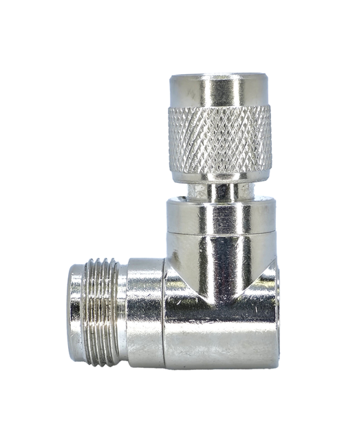 AntennaGear - Antenna Barrel Adapter - RF Connector - Low Loss - N Female to Right Angle TNC Male