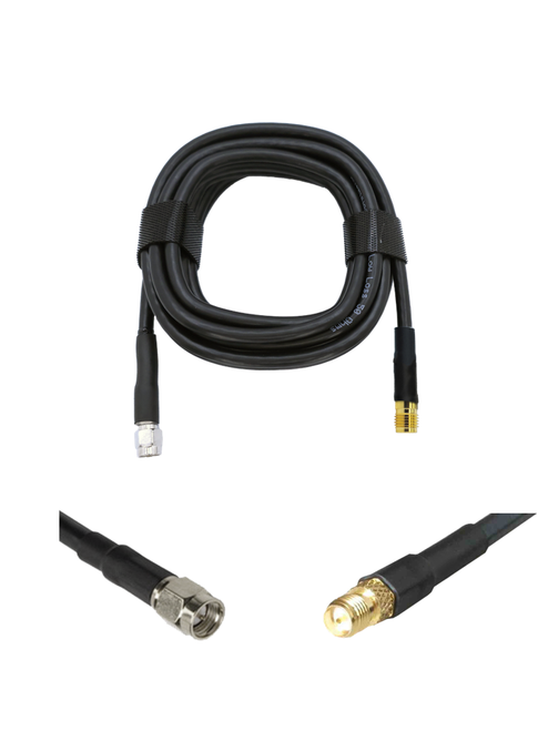 AntennaGear - AGA195 - 10ft - Coax Extension Cable - SMA Male to SMA Female - 50 Ohm - UV Resistant Jacket - Shielded - Low Loss - High Flexibility