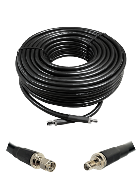 AntennaGear - AGA400 - 100ft - Coax Extension Cable - SMA Male to SMA Female - 50 Ohm - UV Resistant Jacket - Shielded - Low Loss - High Flexibility