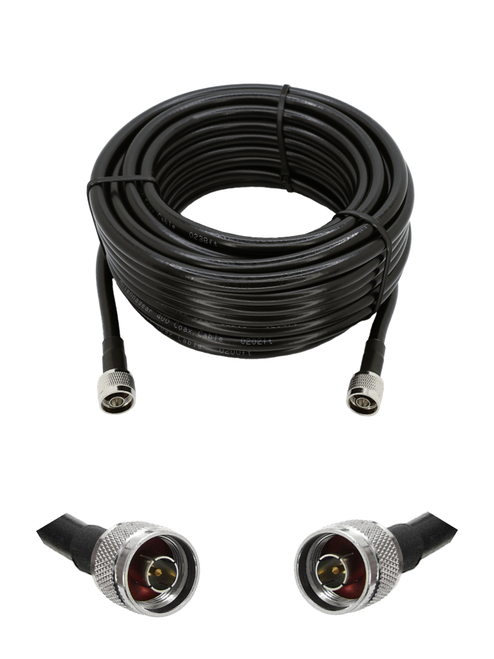 AntennaGear - AGA400 - 50ft - Coax Extension Cable - N Male to N Male - 50 Ohm - UV Resistant Jacket - Shielded - Low Loss - High Flexibility