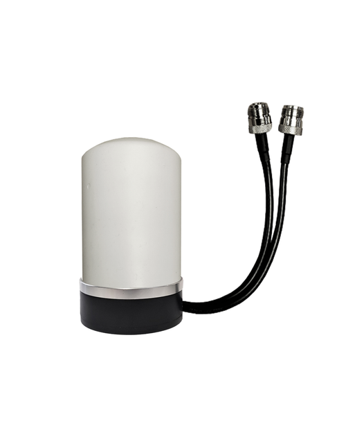 AntennaGear M17M - Omni Directional MIMO WiFi 6 - IoT M2M - Magnetic Mount Antenna - 2 x 1ft Cables N Female - Coax Cable Kit - RPSMA Male