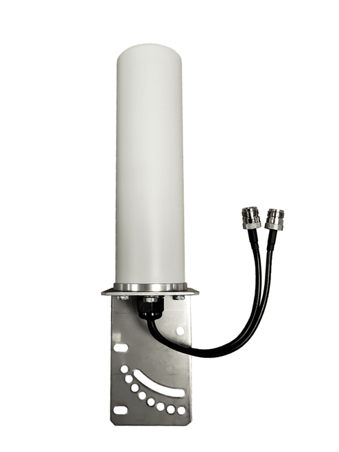 AntennaGear M19B - Omni Directional MIMO WiFi 6 - IoT M2M - Bracket Mount Antenna - 2 x 1ft Cables N Female - Coax Cable Kit