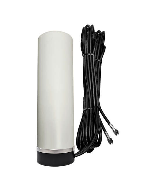 AntennaGear M19M - Omni Directional Cellular 4G LTE CBRS 5G NR - WiFi 6 - IoT M2M - Magnetic Mount Antenna - 2 x 16ft Coax Cables - SMA Male - RP SMA Male