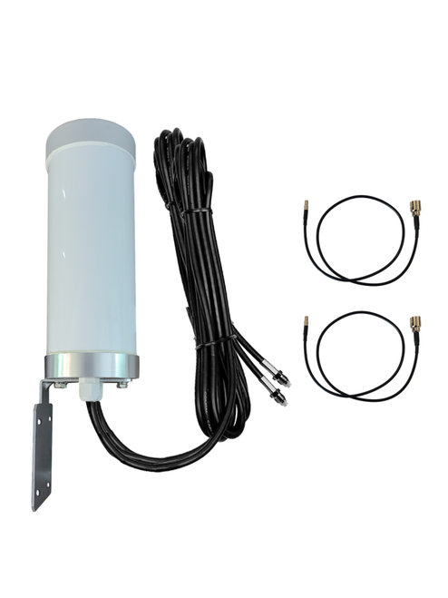 AntennaGear M29 - Omni Directional MIMO Cellular 4G LTE CBRS 5G NR - IoT M2M - Bracket Mount Antenna - 2 x 16ft Coax Cables - TS9