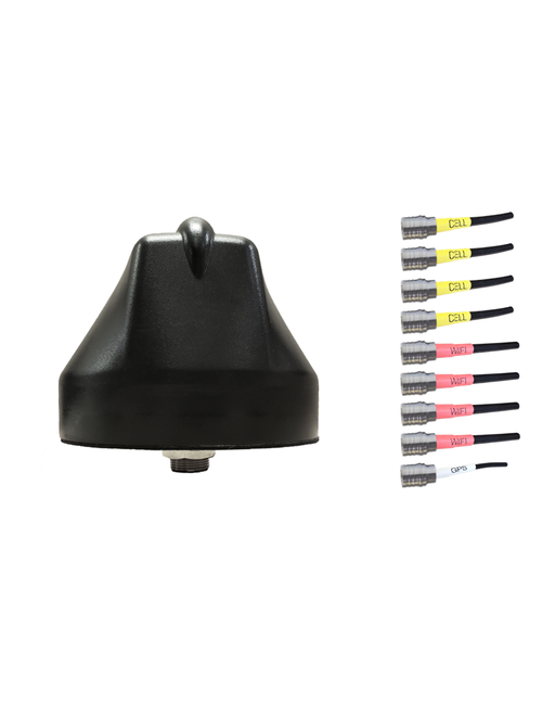 AntennaGear M690Q Enterprise Series 9-Lead Mobility M2M IoT MIMO 4 x Cellular 4G LTE CBRS 5G NR / GPS GNSS / Multi Band MIMO 4 x WiFi 6 Bolt Mount Antenna w/15ft Coax Cables - QMA