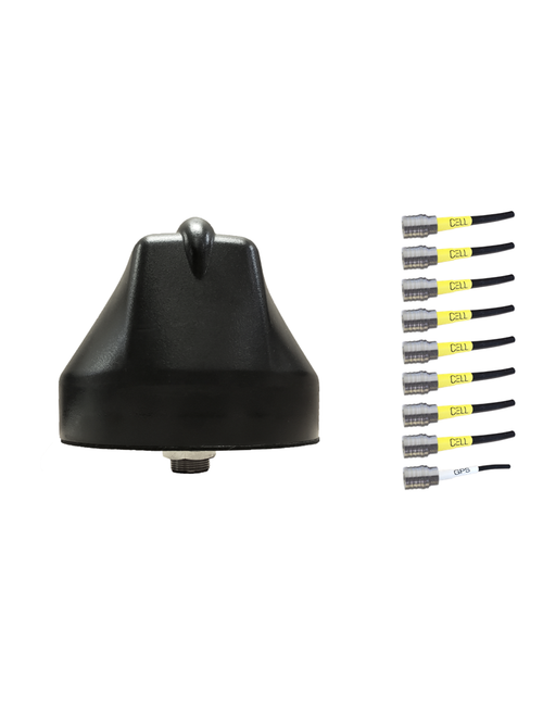 AntennaGear M690F Enterprise Series 9-Lead Mobility M2M IoT MIMO 8 x Cellular 4G LTE CBRS 5G NR / GPS GNSS Bolt Mount Antenna w/15ft Coax Cables - QMA