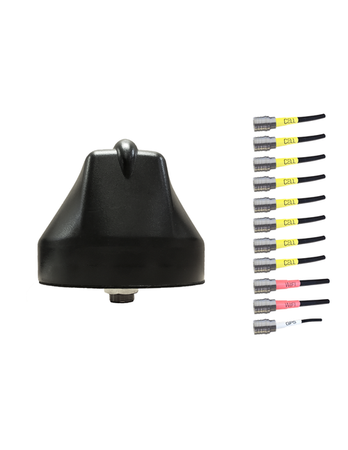 AntennaGear M611Q Enterprise Series 11-Lead Mobility M2M IoT MIMO 8 x Cellular 4G LTE CBRS 5G NR / GPS GNSS / Multi Band MIMO 2 x WiFi 6 Bolt Mount Antenna w/15ft Coax Cables - QMA